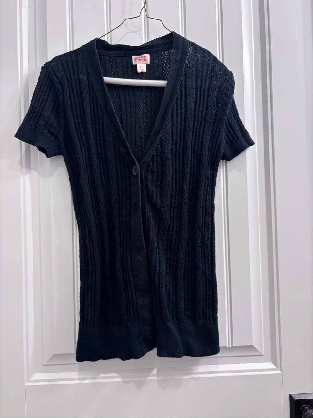 Mossimo Supply Co. Black Short-Sleeve Knit Cardigan